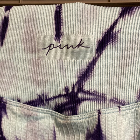 NWT Pink Seamless High Waist 7/8 Workout Tight - Blue Breeze Spiral Tie Dye - Picture 8 of 13